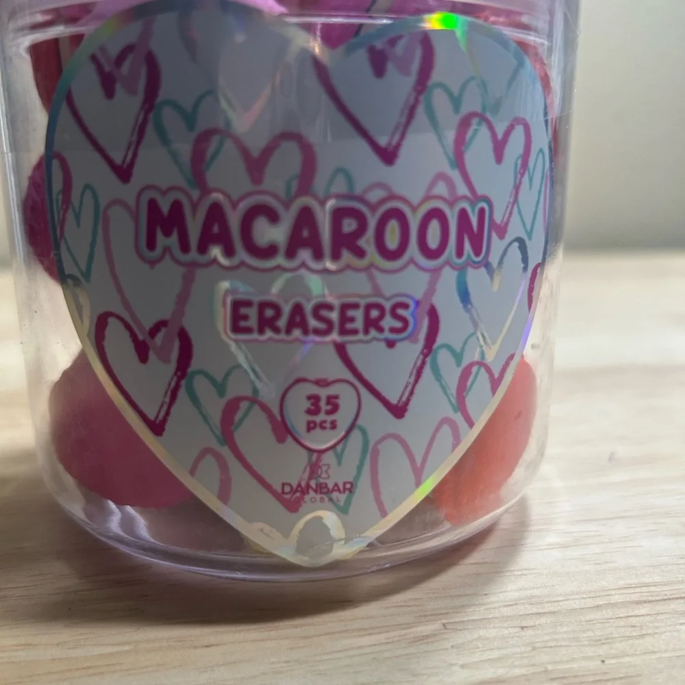 Mini Macaroon Erasers in Jar 35 count